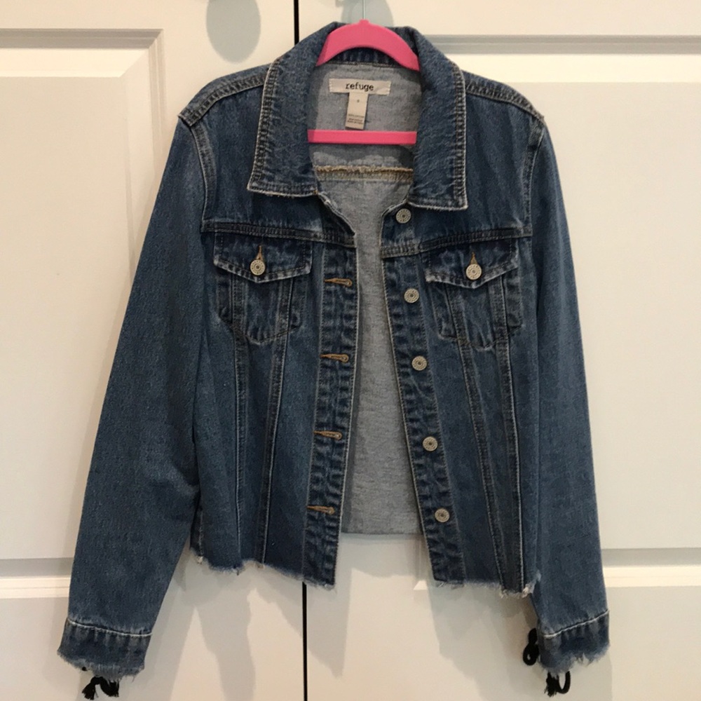 Laced Sleeve Denim Jacket